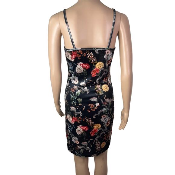 Don't Ask Why X American Eagle Floral Print 90s Style Velvet Bodycon Dress - Picture 4 of 12